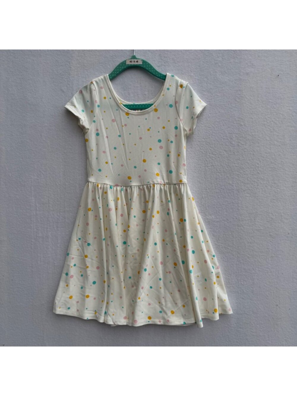 Dotdotsmile Dress Size 3/4 Short Sleeve White with Dots New with Tags